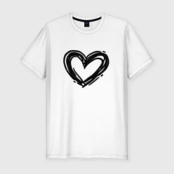Мужская slim-футболка Черное сердце