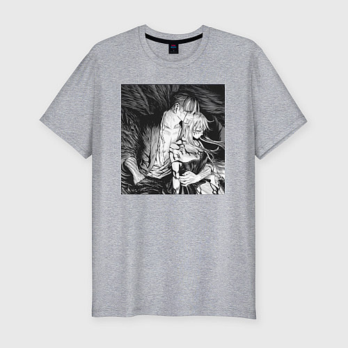 Мужская slim-футболка Ашаф ворон / Меланж – фото 1