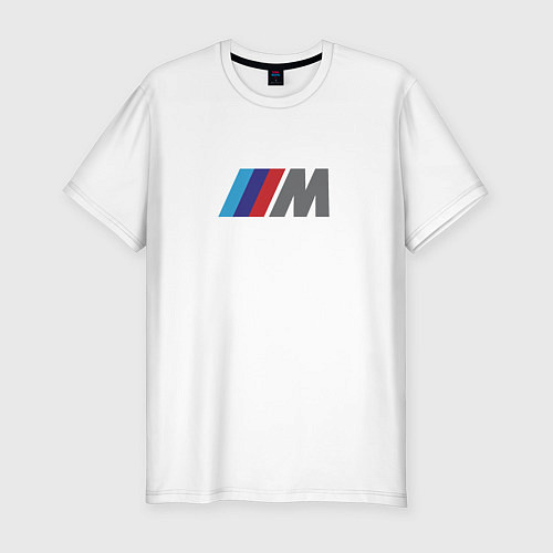 Мужская slim-футболка BMW logo sport / Белый – фото 1