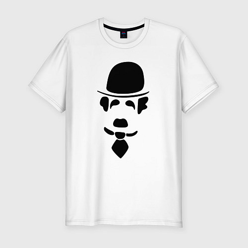 Мужская slim-футболка Чаплин лого / Белый – фото 1