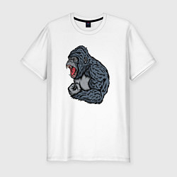 Футболка slim-fit Gorilla angry, цвет: белый