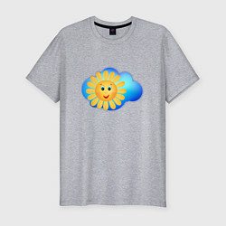 Мужская slim-футболка Веселое солнце