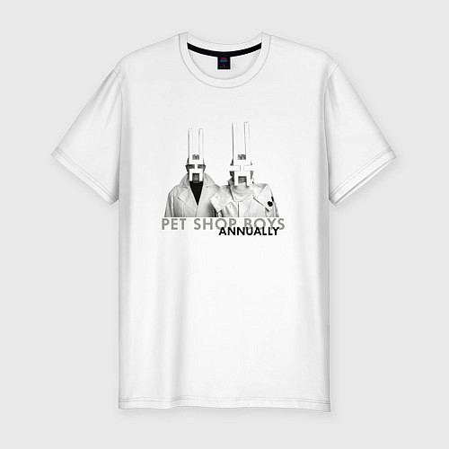 Мужская slim-футболка Pet Shop Boys - Annually / Белый – фото 1