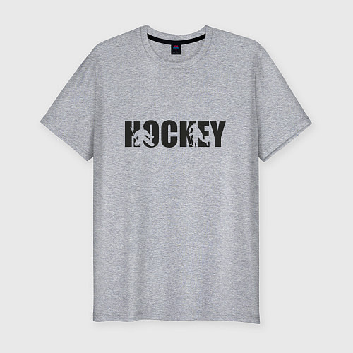 Мужская slim-футболка Hockey art / Меланж – фото 1