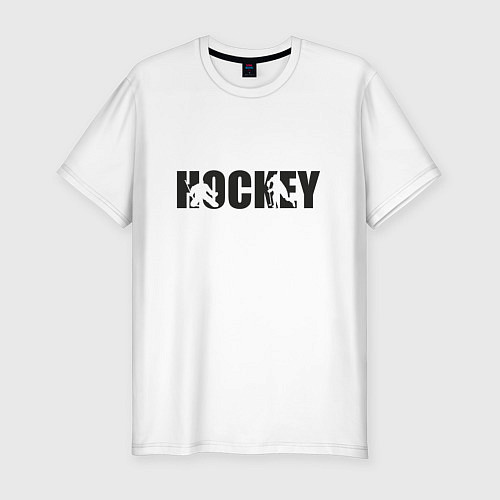 Мужская slim-футболка Hockey art / Белый – фото 1