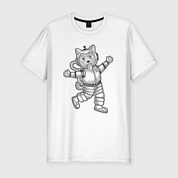 Мужская slim-футболка Пёсик астронавт