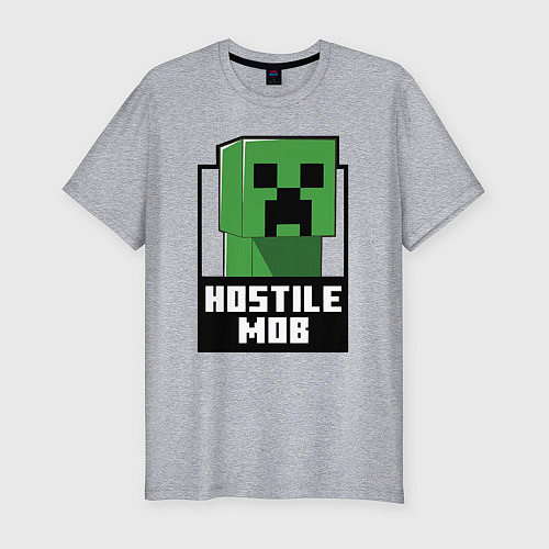 Мужская slim-футболка Minecraft hostile mob / Меланж – фото 1