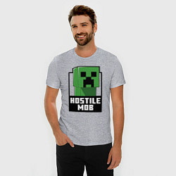 Футболка slim-fit Minecraft hostile mob, цвет: меланж — фото 2