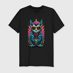 Футболка slim-fit Сова на стиле, цвет: черный