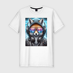Мужская slim-футболка Urban fox - ai art