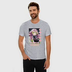 Футболка slim-fit Mitsuri Kanroji - Demon Slayer, цвет: меланж — фото 2