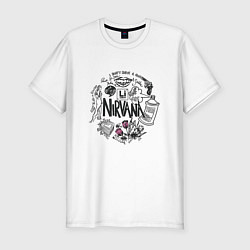 Футболка slim-fit Нирвана винтаж, цвет: белый