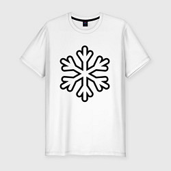 Футболка slim-fit Снежинка, цвет: белый