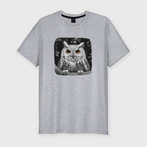 Мужская slim-футболка Гамма сова / Меланж – фото 1