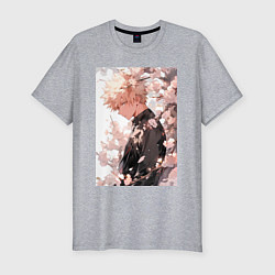 Футболка slim-fit Моя геройская академия Кацуки Бакуго причуда, цвет: меланж