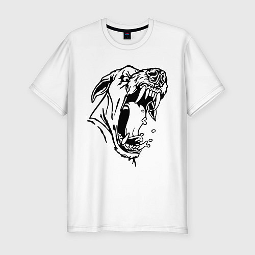 Мужская slim-футболка Злая собака / Белый – фото 1