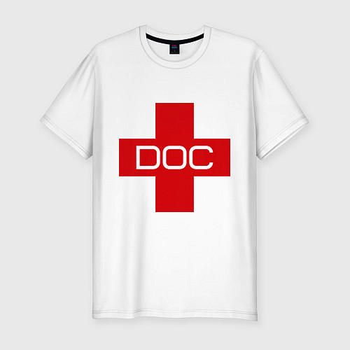 Мужская slim-футболка Доктор / Белый – фото 1