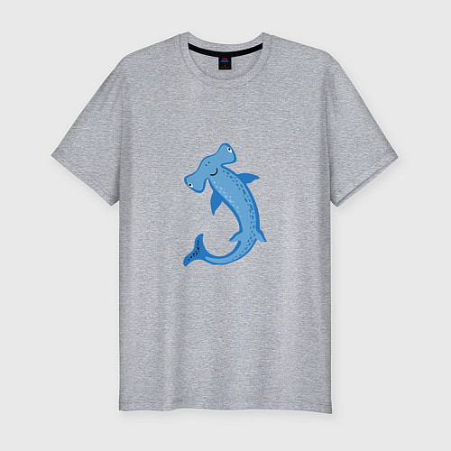 Мужская slim-футболка Рыба-молот / Меланж – фото 1