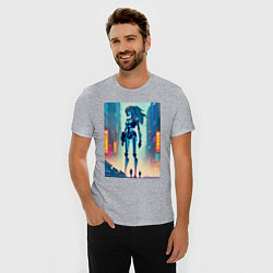 Футболка slim-fit Cyber girl from future - fantasy, цвет: меланж — фото 2