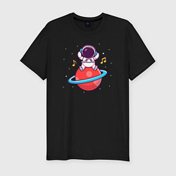 Мужская slim-футболка Музыка на Сатурне