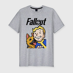 Футболка slim-fit Vault boy and shepherd, цвет: меланж