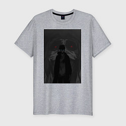 Футболка slim-fit Поднятие уровня в одиночку Джину Сон статуя, цвет: меланж