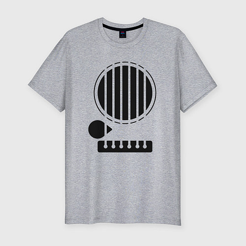 Мужская slim-футболка Моя гитара / Меланж – фото 1