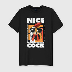 Футболка slim-fit Nice cock, цвет: черный