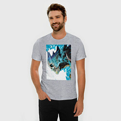 Футболка slim-fit Кайдзю номер восемь Кафка Хибино гуманоид, цвет: меланж — фото 2