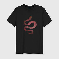 Футболка slim-fit Змея красная, цвет: черный