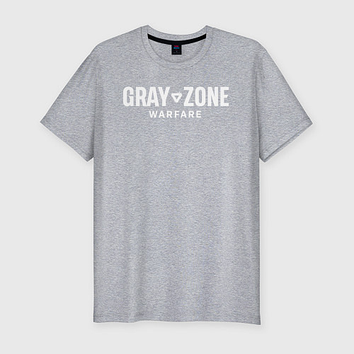Мужская slim-футболка Gray zone warfare logo / Меланж – фото 1