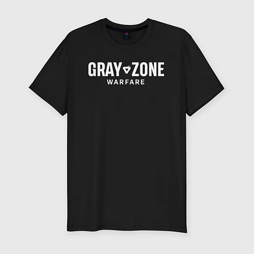 Мужская slim-футболка Gray zone warfare logo / Черный – фото 1