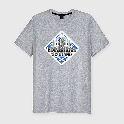 Мужская slim-футболка Эдинбург - Шотландия / Меланж – фото 1