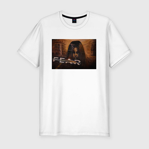Мужская slim-футболка Альма Вейд Fear 1 / Белый – фото 1