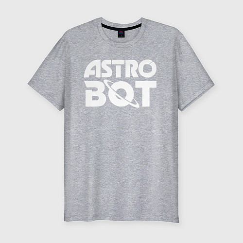 Мужская slim-футболка Astro bot logo / Меланж – фото 1