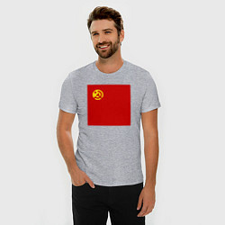 Футболка slim-fit Редизайн: знак СССР - серп, молот и звезда - на кр, цвет: меланж — фото 2