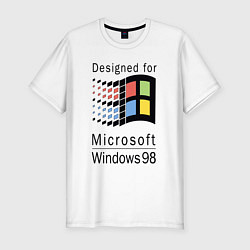 Мужская slim-футболка Разработанный для windows 98