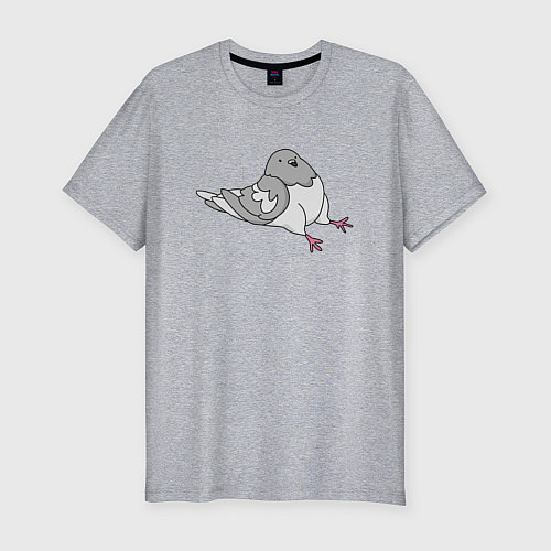 Мужская slim-футболка Сидящий голубь / Меланж – фото 1