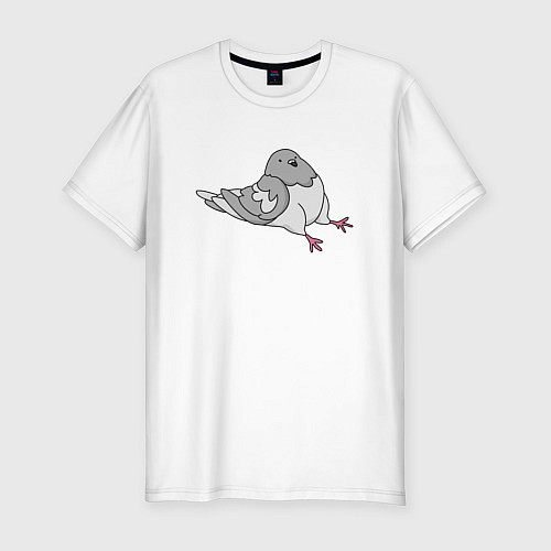 Мужская slim-футболка Сидящий голубь / Белый – фото 1