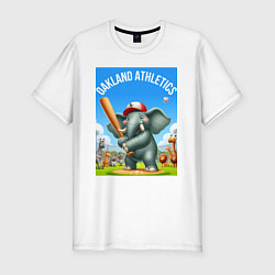 Мужская slim-футболка Elephant - batter Oakland Athletics