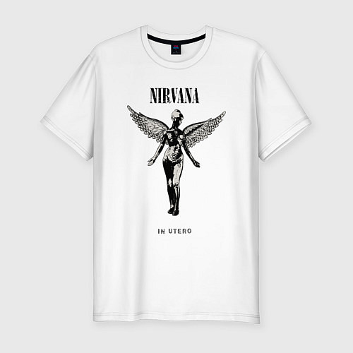 Мужская slim-футболка In utero Nirvana / Белый – фото 1