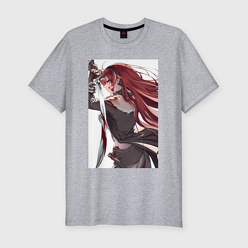 Мужская slim-футболка Реинкарнация безработного Бореас Грейрат / Меланж – фото 1