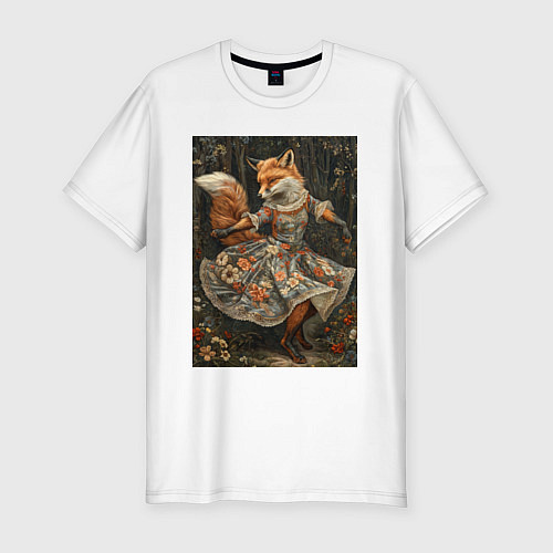 Мужская slim-футболка Лиса Патрикеевна / Белый – фото 1