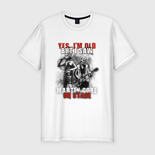 Мужская slim-футболка Depeche Mode - Martin on stage / Белый – фото 1