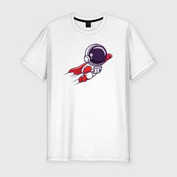 Футболка slim-fit Супер космонавт, цвет: белый