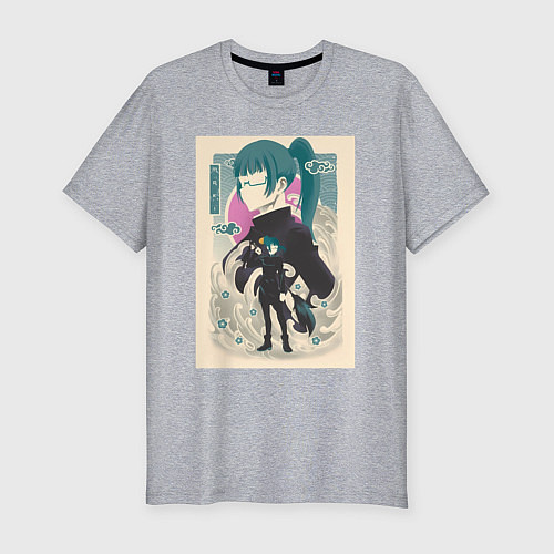 Мужская slim-футболка Магическая битва Маки Дзэнин маг / Меланж – фото 1