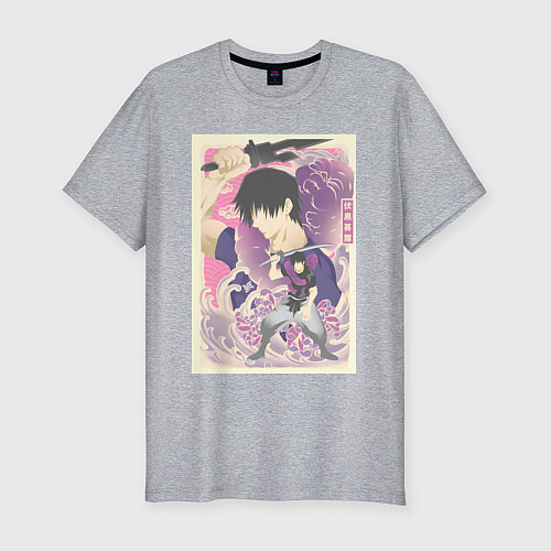 Мужская slim-футболка Магическая битва Тодзи Фусигуро сильнейший / Меланж – фото 1