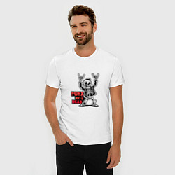 Футболка slim-fit Череп с козой punks not dead, цвет: белый — фото 2