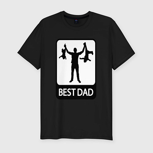 Мужская slim-футболка Best dad / Черный – фото 1