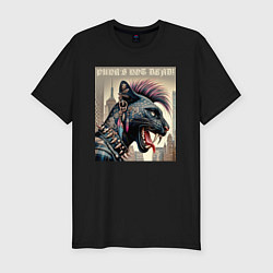 Футболка slim-fit Cool panther - punks not dead, цвет: черный